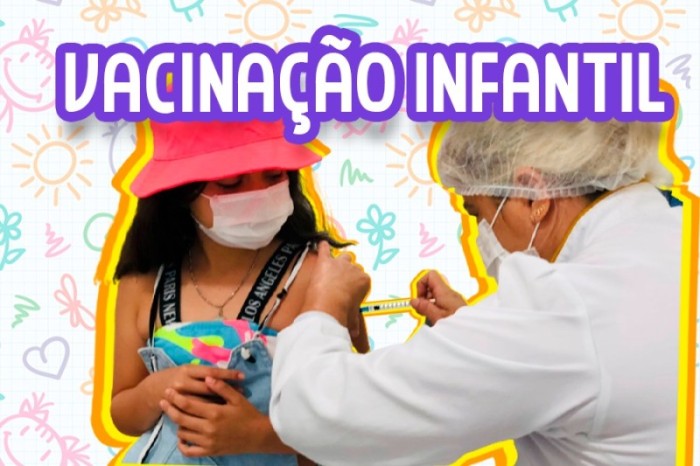 Vacinação pediátrica continua nesta terça com 1ª e 2ª dose em sete unidades de saúde