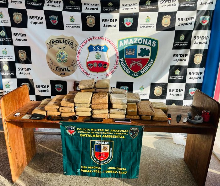 Hórus: Polícia prende trio com 53 kg de entorpecentes em Japurá