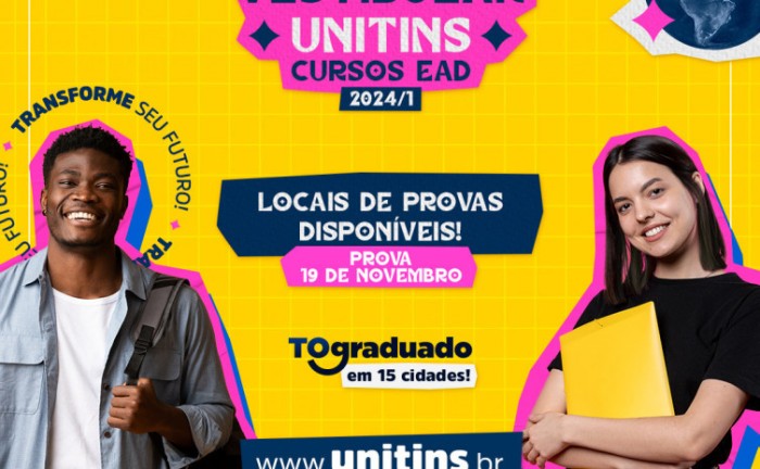 Unitins divulga locais de prova do Vestibular 2024/1 do projeto TO Graduado