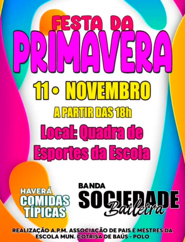 Alegria, gastronomia e cultura são atrações da Festa da Primavera da Escola...