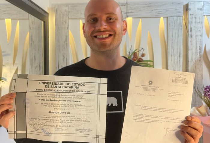 Egresso da Udesc Oeste tem diploma reconhecido na Itália para trabalhar como enfermeiro