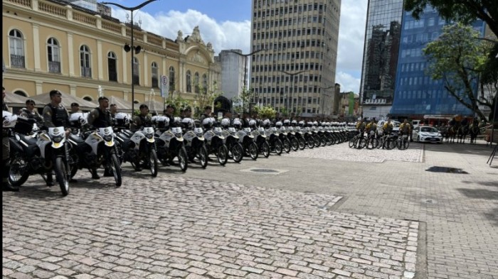 Em Porto Alegre, o lançamento da operação ocorreu no Largo Glênio Peres, em frente ao Mercado Municipal -Foto: Soldado Caneppele/Brigada Militar