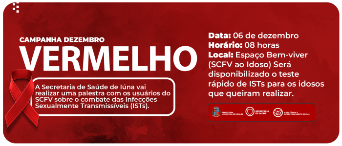 Palestra sobre IST será ofertada para os idosos do SCFV na próxima quarta (06)