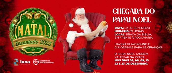 Papai Noel chega em Iúna neste sábado (02)