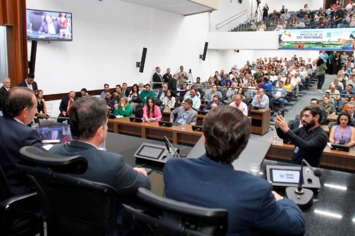 Audiência pública pública lotou o plenário para democratizar a discussão sobre o projeto de proteção e conservação do Pantanal