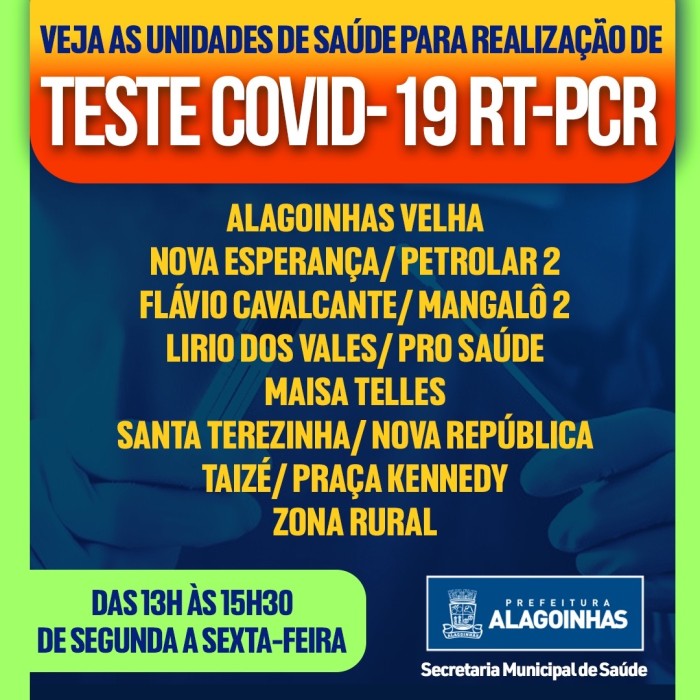 Unidades de Saúde seguem ofertando testes da Covid-19