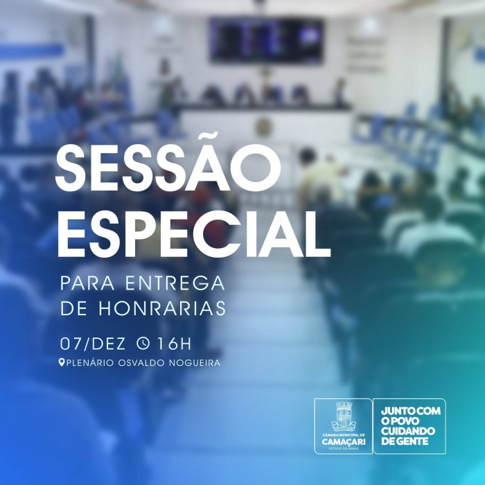 Sessão Especial entregará honrarias concedidas pelo vereador Jamessom