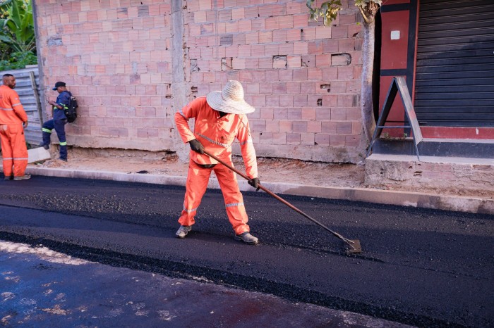 Parque Verde II recebe obras de pavimentação asfáltica