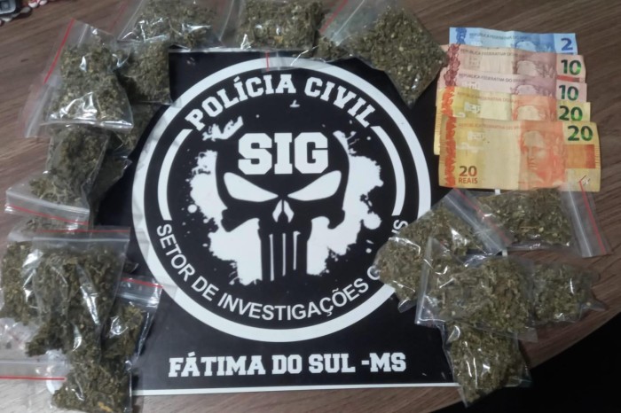 Polícia Civil prende em flagrante autor do crime de tráfico de drogas em Fátima do Sul