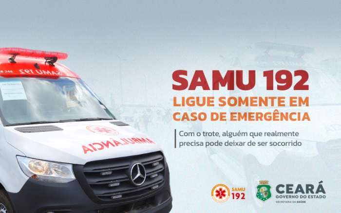 Samu 192 Ceará recebeu mais de 13 mil trotes em 2023