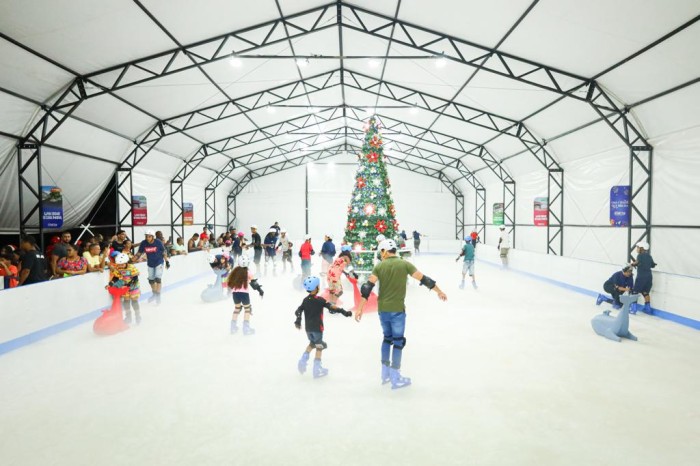 Candeias: Prefeitura inaugura primeira pista de patinação no gelo gratuita da Bahia