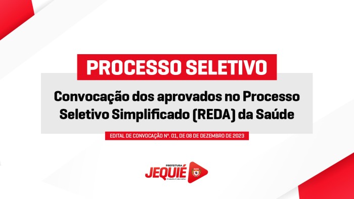 Prefeitura de Jequié convoca aprovados no Processo Seletivo Simplificado para provimento de vagas