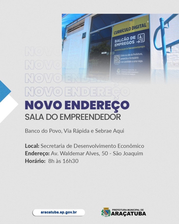 Mudança de endereço Sala do Empreendedor