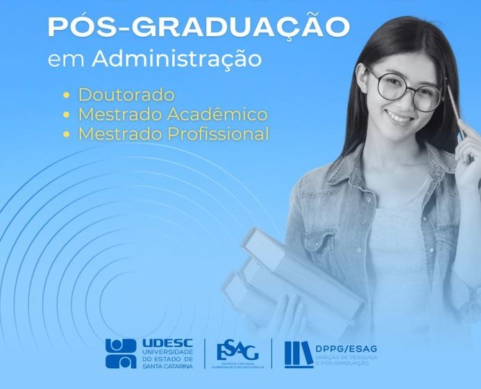 Udesc Esag publica edital para ingresso no Mestrado e Doutorado em Administração