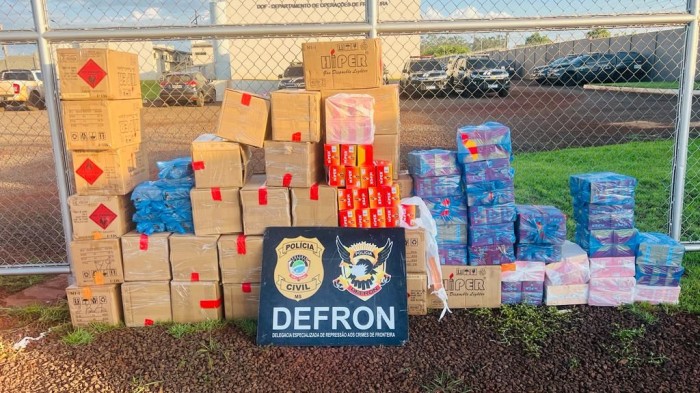 Polícia Civil apreende um comboio de 09 veículos que transportavam mercadorias oriundas do contrabando e descaminho em Ponta Porã