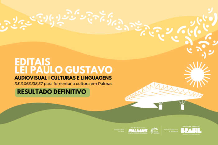 Fundação Cultural de Palmas divulga resultado final dos editais Lei Paulo Gustavo