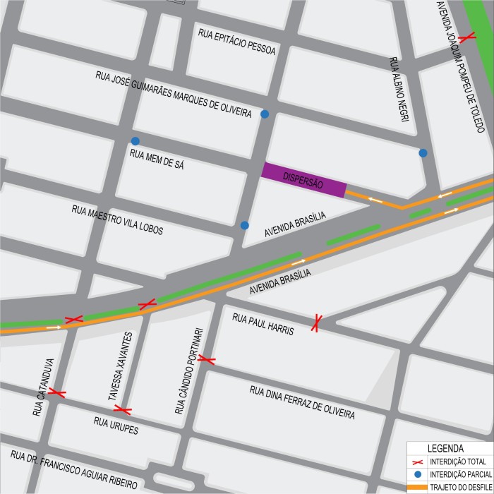 Interdições para o desfile da Parada de Natal ATAMOR