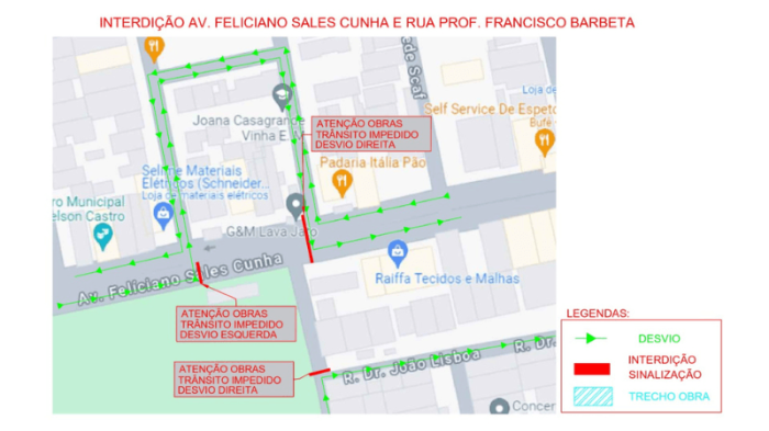 Ruas e avenida no Jardim Herculano terão pontos de interdição