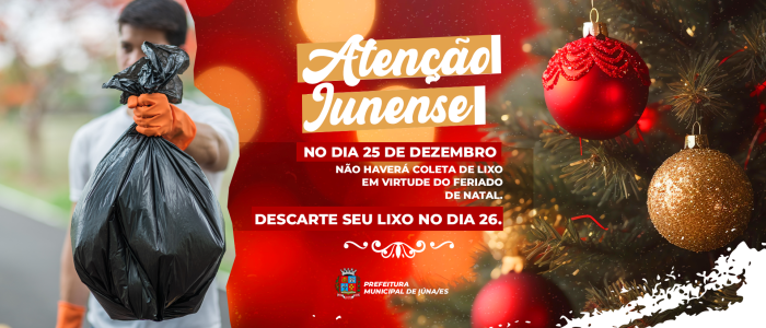 Prefeitura comunica que não haverá coleta de lixo no dia de Natal