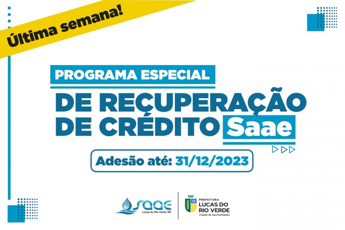 Prazo para negociar dívidas com o Saae termina nesta semana