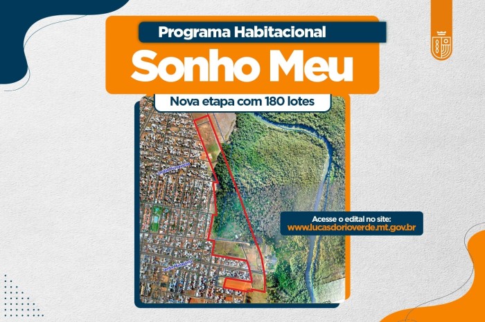 Agendamento da nova etapa do Programa Habitacional Sonho Meu termina na segunda-feira (15)