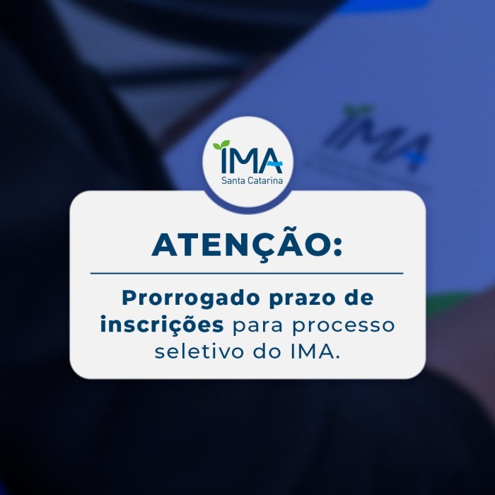 Inscrições para processo seletivo do IMA são prorrogadas até o dia 23 de janeiro