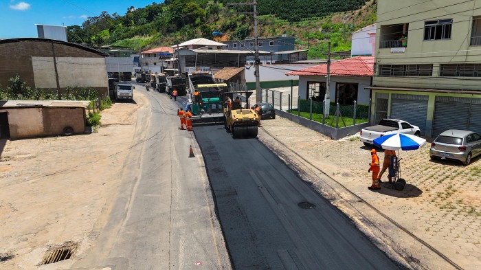 Obra de recapeamento asfáltico é iniciada em Iúna