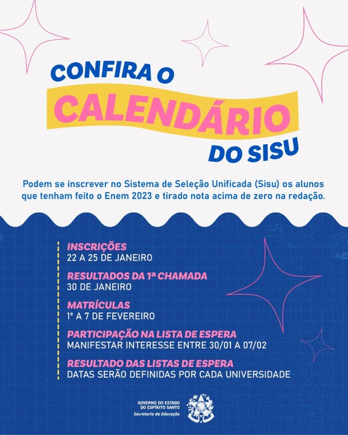 Inscrições para o Sisu começam na segunda-feira (22)