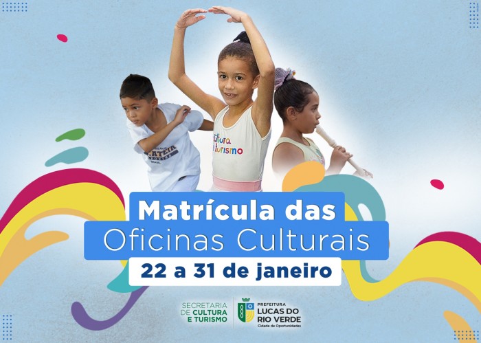 Matrícula das Oficinas Culturais para novos alunos começa na próxima segunda-feira (22)