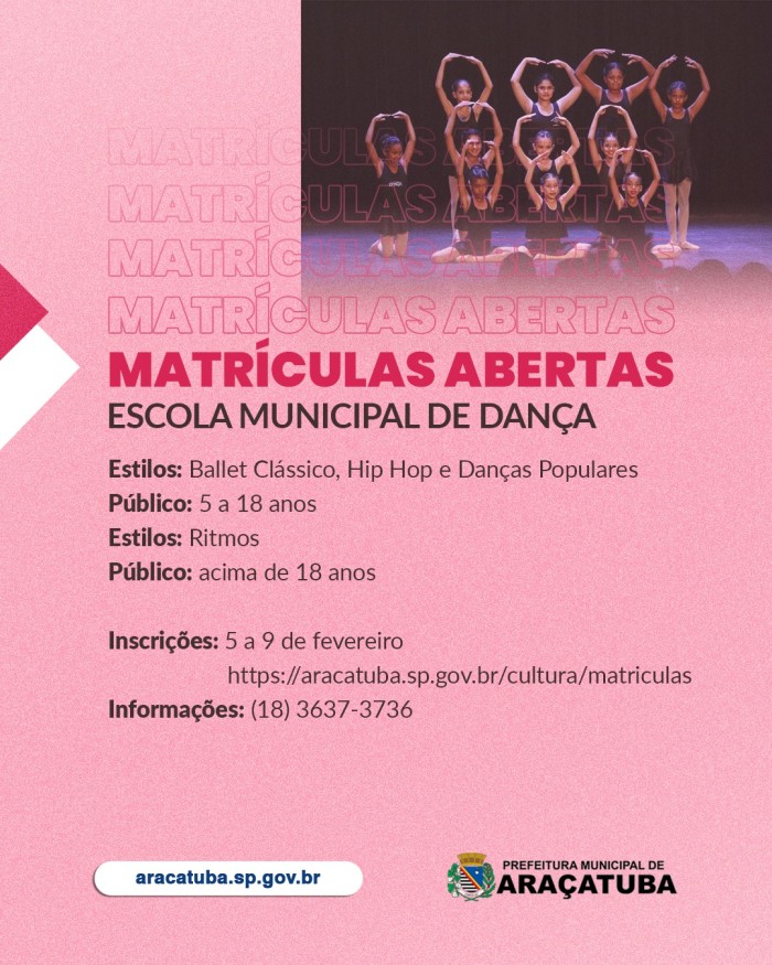 Araçatuba abre matrícula para Escola Municipal de Dança