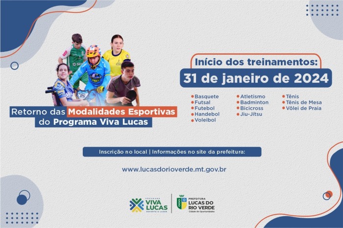 Programa Viva Lucas retoma atividades esportivas na quarta-feira (31)