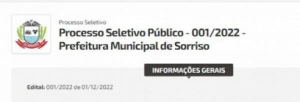 Foto: Reprodução/Prefeitura de Sorriso - MT