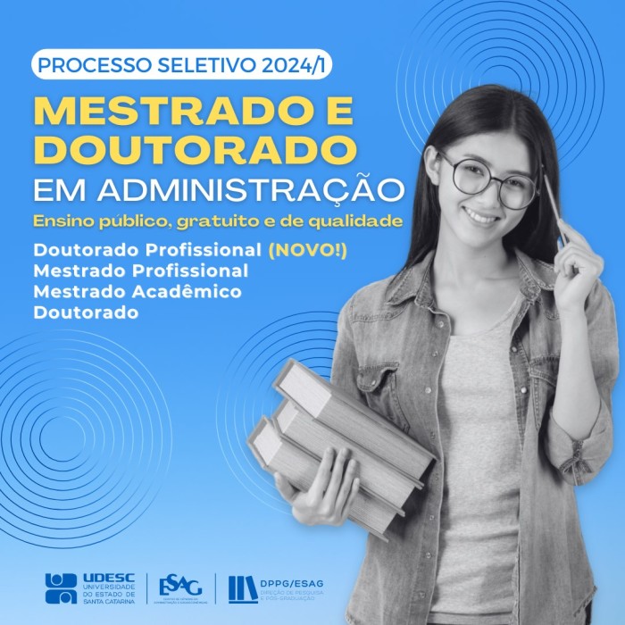 Mestrados e Doutorados em Administração da Udesc Esag têm editais abertos