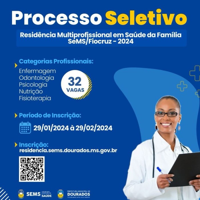 Sems abre processo seletivo para residência multiprofissional em saúde da família