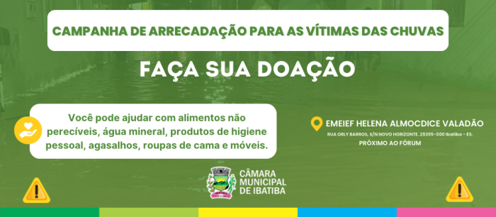 Ibatiba faz campanha para ajudar vítimas de alagamento