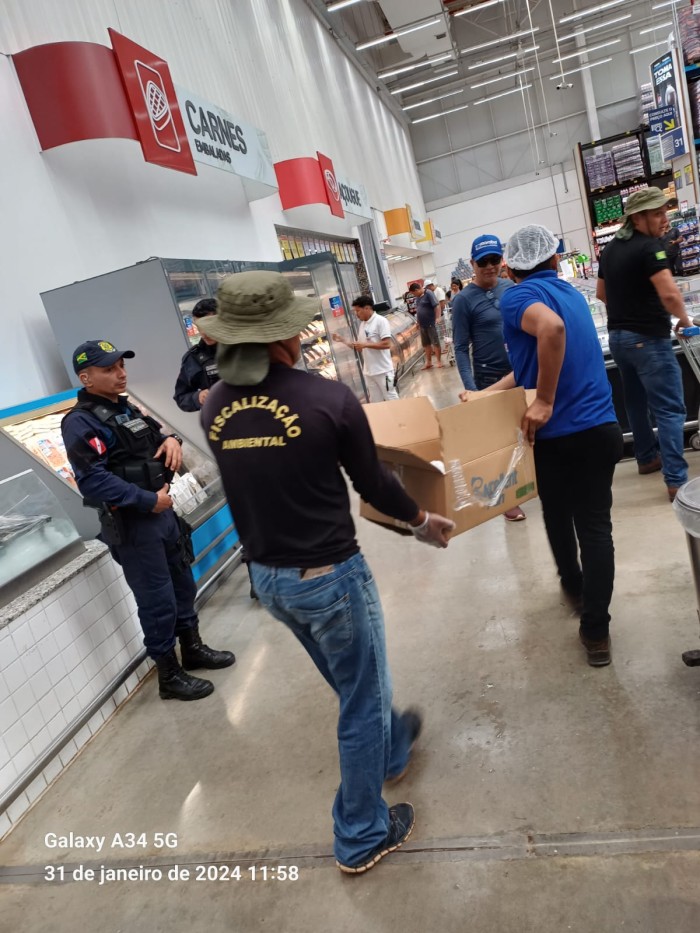Defeso da Piracema: Semma e GMM apreendem pescado irregular em supermercado e malhadeiras na Praia do Tucunaré