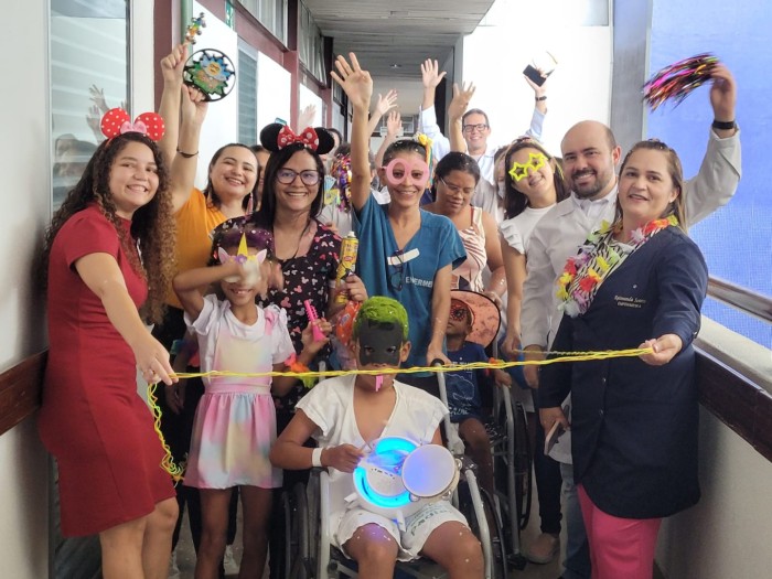 Crianças internadas no Trauma de João Pessoa participam de programação especial de carnaval