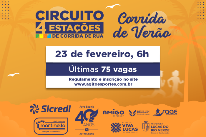 Mais 75 vagas para Corrida de Verão serão liberadas nesta sexta-feira (23)