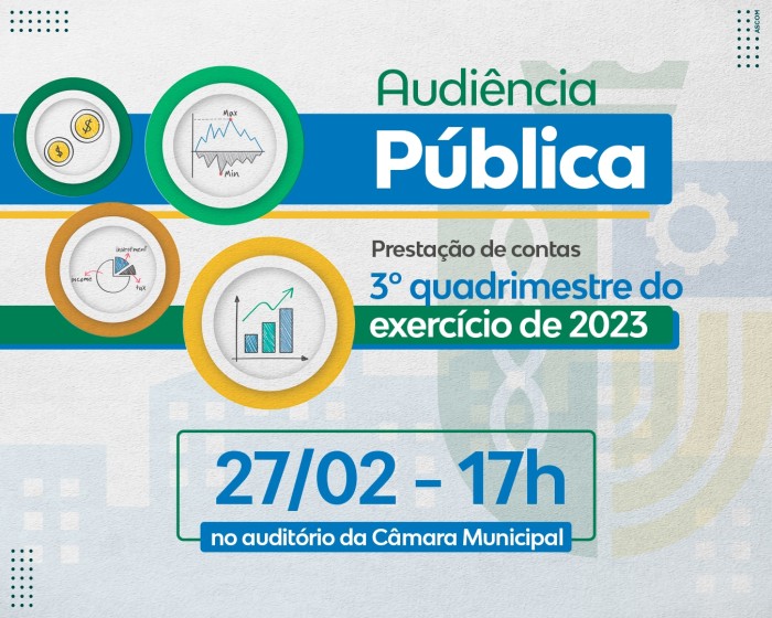 Transparência: prestação de contas do 3º quadrimestre de 2023 será dia 27 de fevereiro