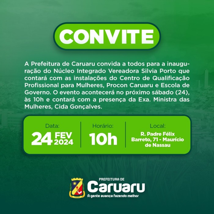 Foto: Reprodução/Prefeitura de Caruaru - PE