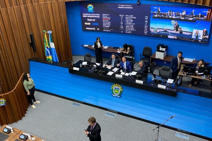 Plenário da Assembleia Legislativa de Mato Grosso do Sul; nesta quarta-feira, devem ser votados quatro projetos