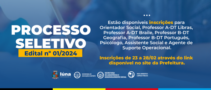 Iúna lança Processo Seletivo para área da Educação, Assistência Social e Meio Ambiente