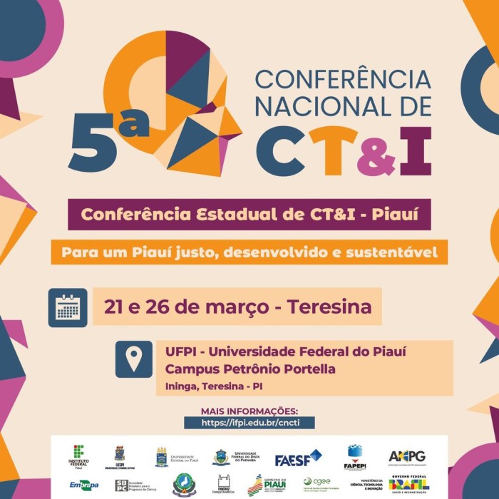 I Conferência Estadual de Ciência, Tecnologia e Inovação do Piauí (I Cecti) será realizada no dia 26 de março
