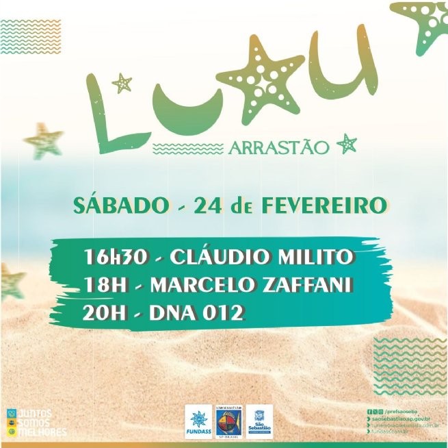 Praia do Arrastão recebe luau com apresentações de artistas locais neste sábado