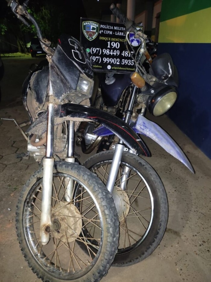 Em Lábrea, PMAM prende duas pessoas em motocicletas com chassis suprimidos