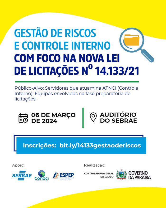 CGE promove Seminário sobre Gestão de Riscos com foco na Nova Lei de Licitações