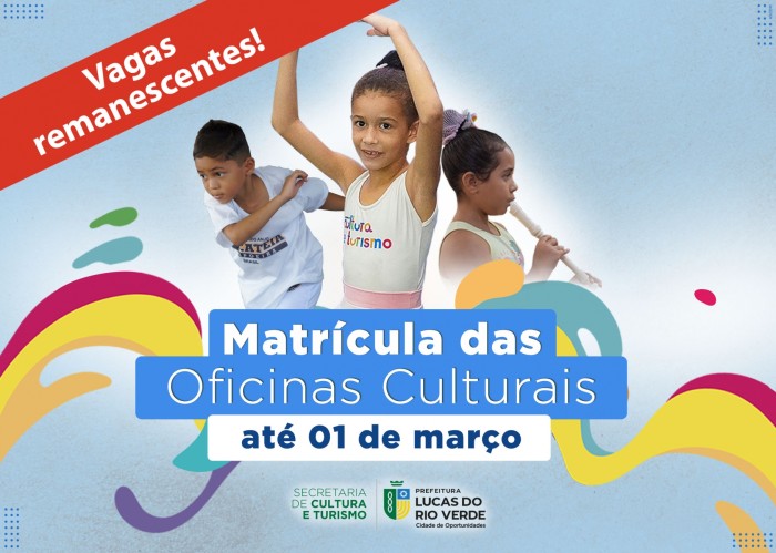 Cultura abre vagas remanescentes para Oficinas Culturais
