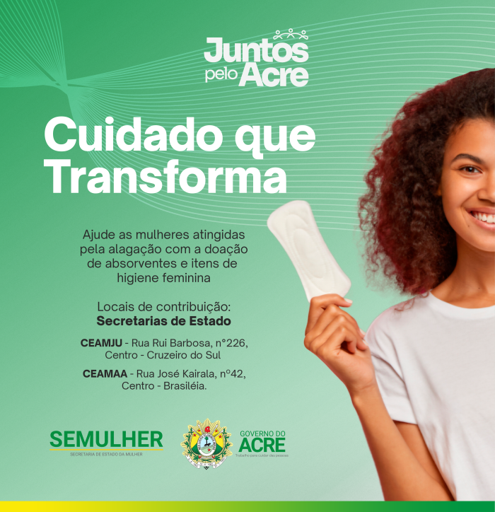 Semulher promove campanha para arrecadar itens de higiene feminina às mulheres desabrigadas