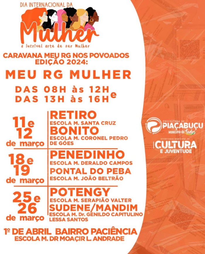 ESPECIAL MÊS DA MULHER: CARAVANA “MEU RG MULHER” NOS POVOADOS