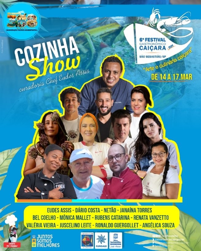 Festival Gastronômico Caiçara 2024 reúne chefs premiados e grandes atrações musicais em São Sebastião